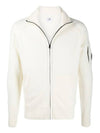 Lens Wappen Turtleneck Wool Knit Cardigan White - CP COMPANY - BALAAN 1