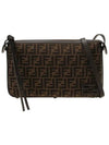 FF Jacquard Shoulder Bag Brown - FENDI - BALAAN 2