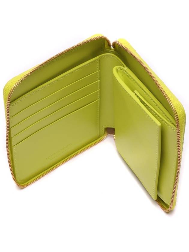 Intrecciato Zipper Around Half Wallet Lime - BOTTEGA VENETA - BALAAN 7