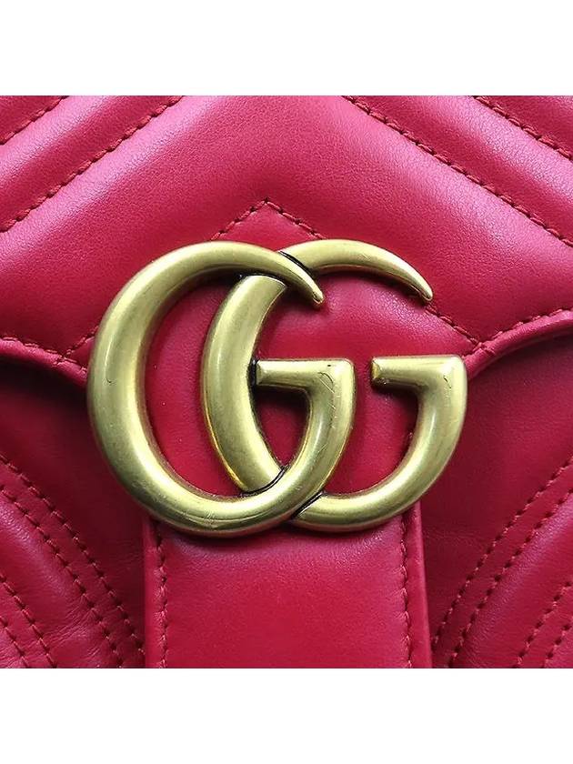 498110 Red Leather Matelasse Gold Marmont Top Handle Tote Bag Shoulder Strap 2WAY - GUCCI - BALAAN 5