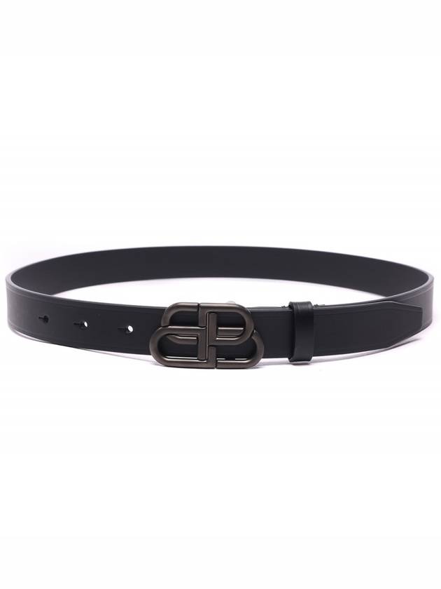 BB Logo Thin Calfskin Belt Black - BALENCIAGA - BALAAN 5