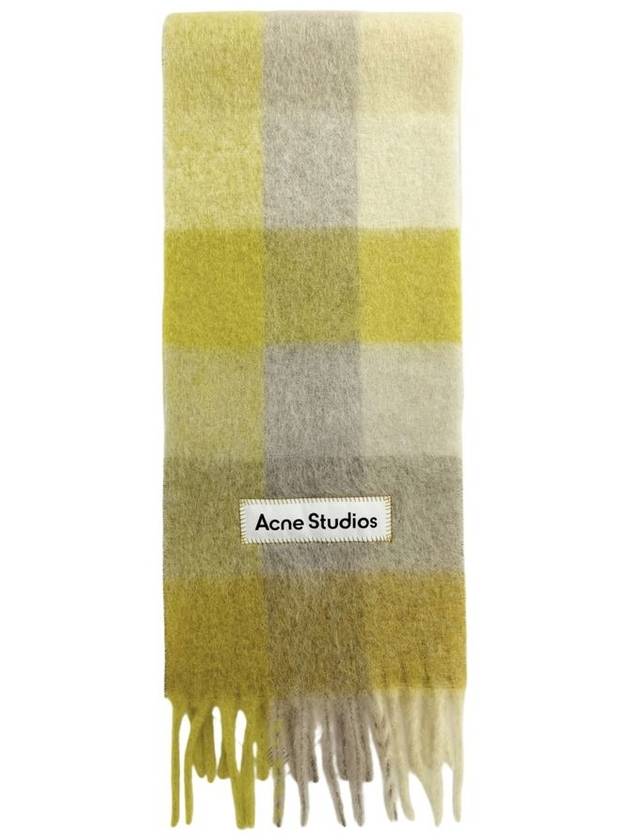 Check Mohair Muffler Beige Yellow - ACNE STUDIOS - BALAAN 2