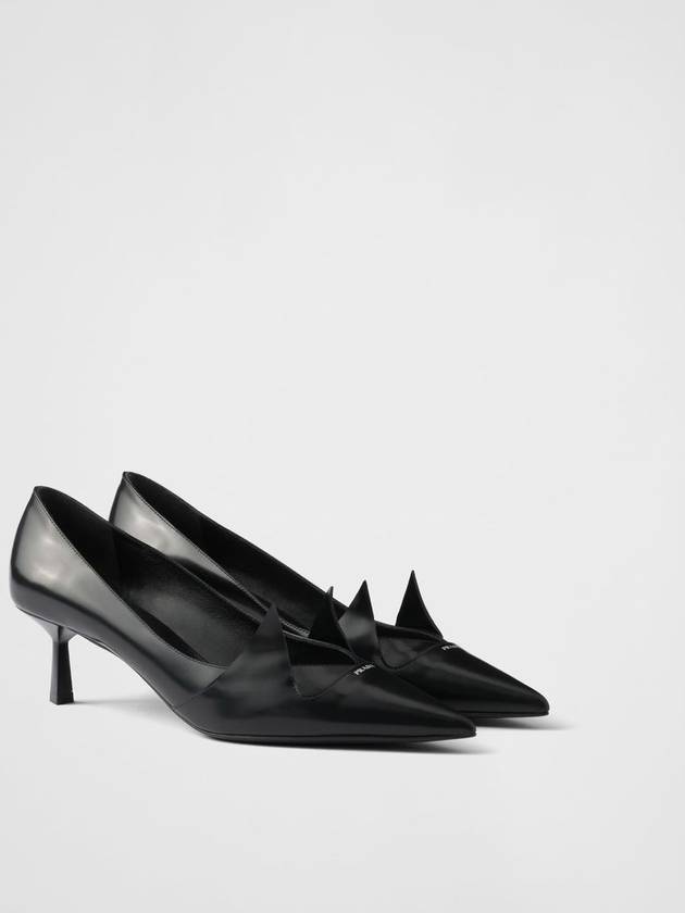 Two-Tone Brushed Leather Pumps Black - PRADA - BALAAN 2