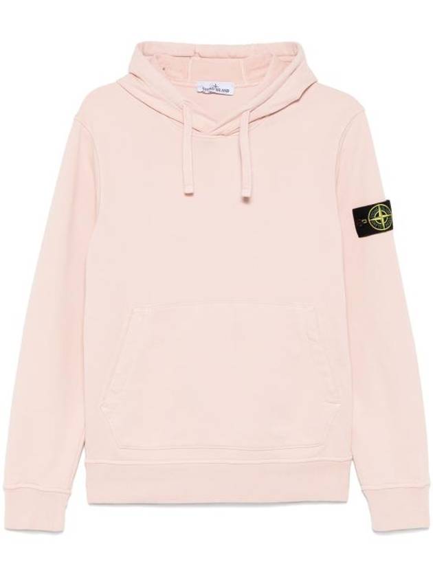 6100045 Organic Cotton Fleece Drawstring Hoodie Rose - STONE ISLAND - BALAAN 2