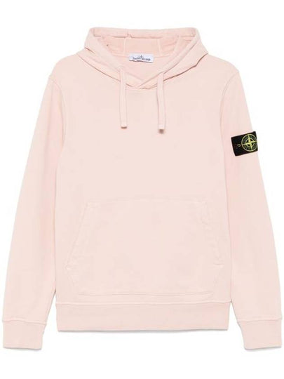 6100045 Organic Cotton Fleece Drawstring Hoodie Rose - STONE ISLAND - BALAAN 2