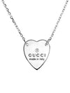 Trademark Heart Pendant Necklace Silver - GUCCI - BALAAN 4