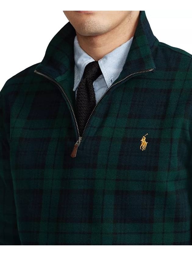 Men's Tartan Check Half Zip Up Knit Top Green - POLO RALPH LAUREN - BALAAN 3