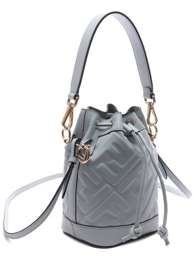 Mon Tresor FF Motif Leather Mini Bag Light Blue - FENDI - BALAAN 4