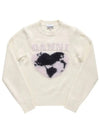 Heart Intarsia Knit Top Egret - GANNI - BALAAN 2