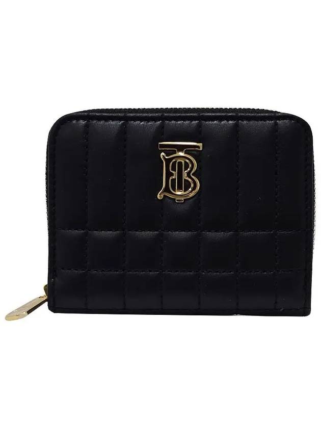 Lola Zipper Quilted Leather Half Wallet Black - BURBERRY - BALAAN 4