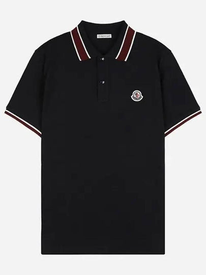 Logo Patch Polo Shirt Dark Blue - MONCLER - BALAAN 2