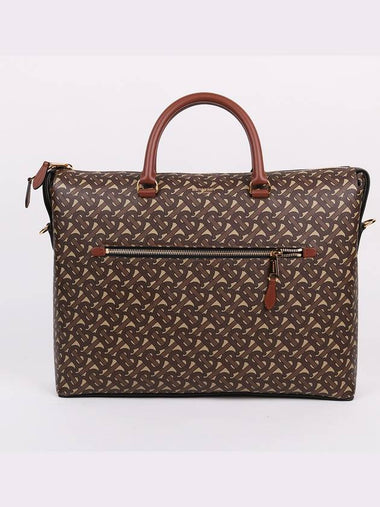 New Pattern E Canvas Brown Briefcase - BURBERRY - BALAAN 1