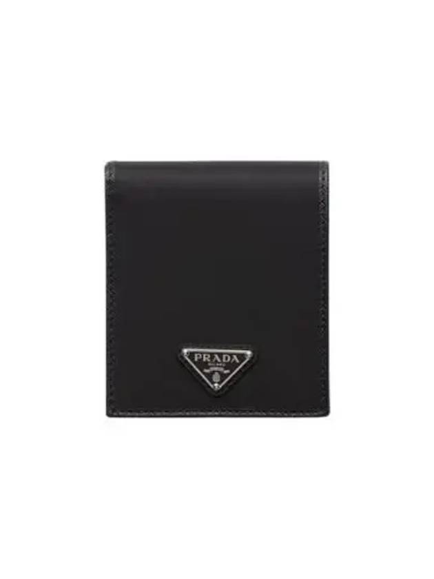 Triangle Logo Re-Nylon Half Wallet Black - PRADA - BALAAN 2