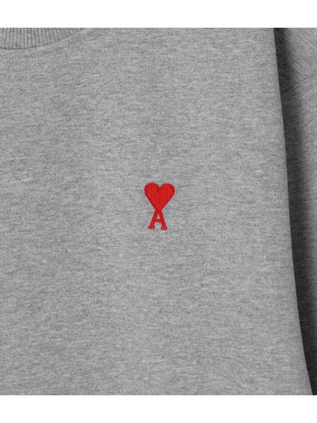 Small Heart Logo Sweatshirt Grey - AMI - BALAAN 7