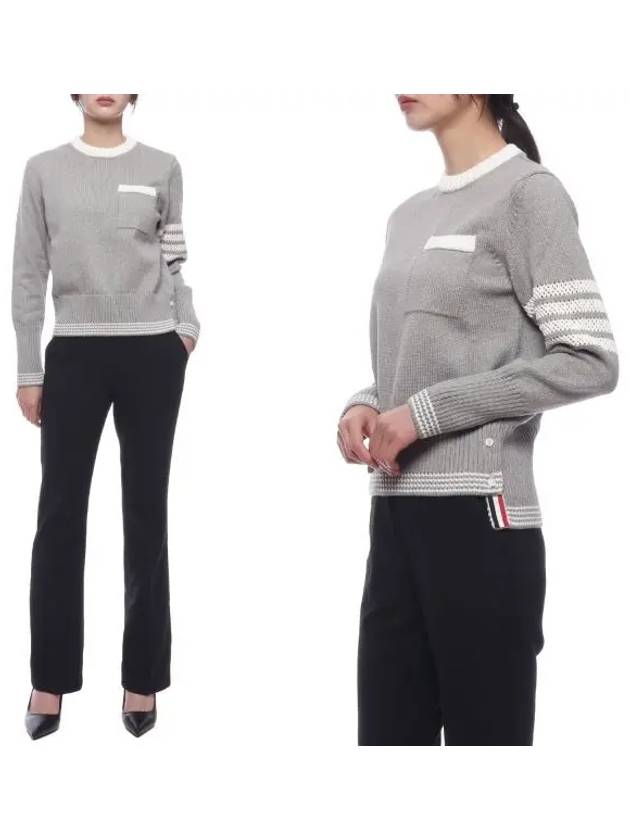 4 Bar Stripe Cotton Sweatshirt Grey - THOM BROWNE - BALAAN 2