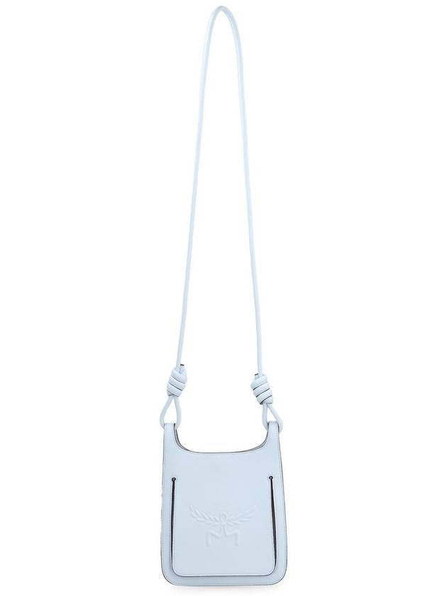 Himmel Hobo Embossed Logo Leather Cross Bag Light Blue - MCM - BALAAN 6