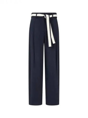 Women s Belted One Tuck Easy Pants Navy 271946 - EMPORIO ARMANI - BALAAN 1