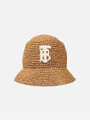 Monogram Motif Raffia Effect Bucket Hat Beige - BURBERRY - BALAAN 3