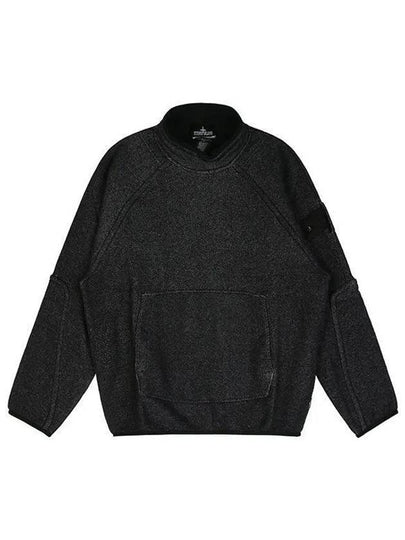 Logo Patch Mock Neck Sweatshirt Black - STONE ISLAND - BALAAN 2