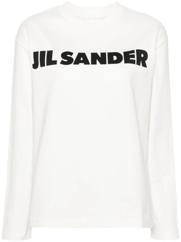 Logo Print Cotton Sweatshirt White - JIL SANDER - BALAAN 2