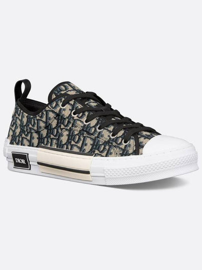 B23 Low Top Sneakers Beige Black Dior Oblique Jacquard 3SN249ZSA H961 - DIOR - BALAAN 2