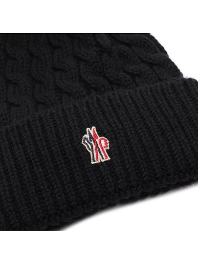 Women s Grenoble Logo Pom Wool Beanie 3B00008 0402A 999 24F - MONCLER - BALAAN 4