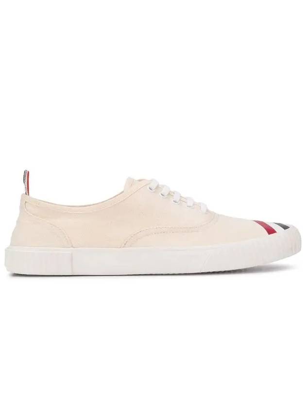 Men's Canvas Diagonal Stripe Heritage Sneakers White - THOM BROWNE - BALAAN 2