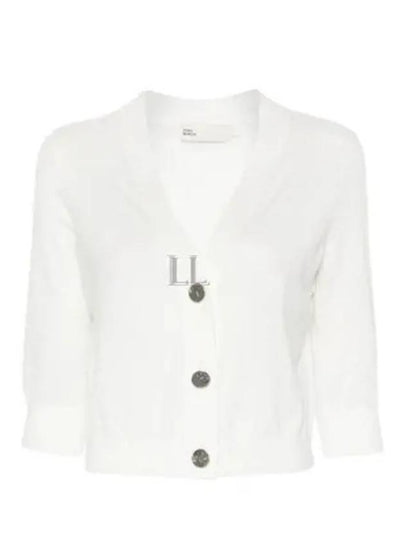 Cotton Shrunken Cardigan White - TORY BURCH - BALAAN 2