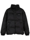 Medium-Length Re-Nylon Reversible Down Padded Jacket Black - PRADA - BALAAN 3