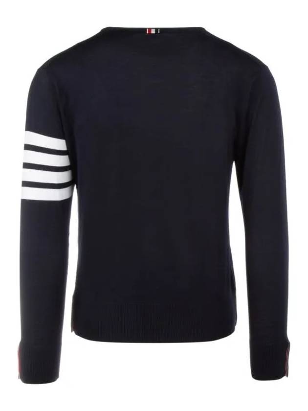 Diagonal Classic Cashmere Knit Top Navy - THOM BROWNE - BALAAN 3