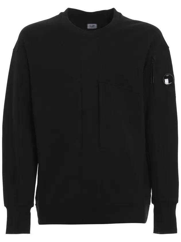 Lens Wappen Two Pocket Sweatshirt Black - CP COMPANY - BALAAN 1