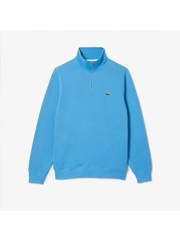 Half zipup cotton sweatshirt blue - LACOSTE - BALAAN 6