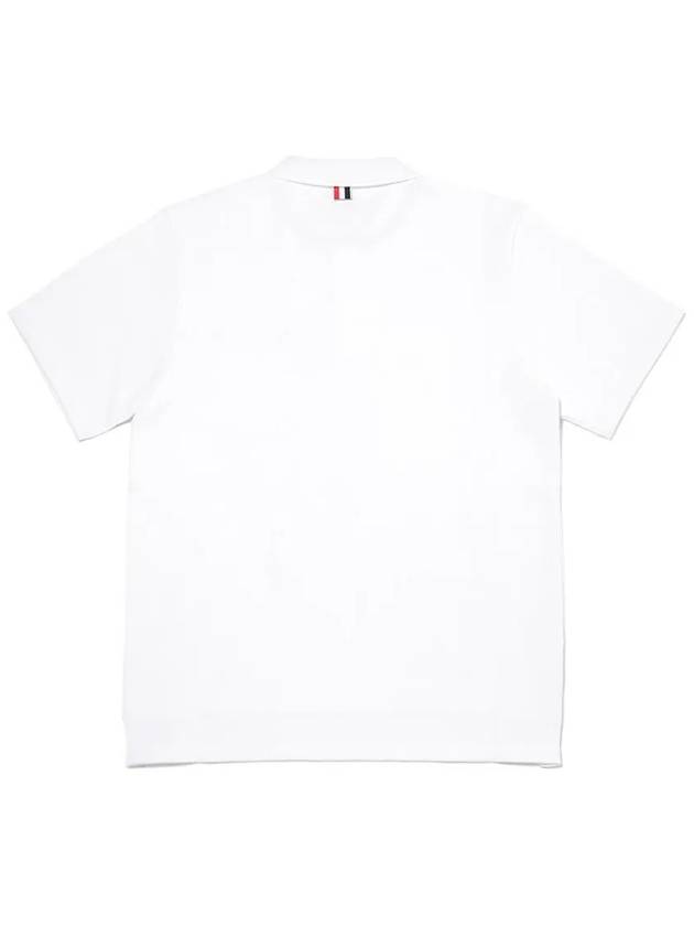 RWB Pocket Interlock Cotton Short Sleeve Polo Shirt White - THOM BROWNE - BALAAN 3