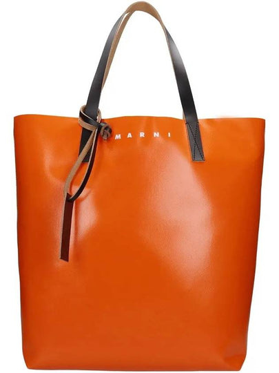 Tribeca Logo PVC Two-Tone Tote Bag Orange - MARNI - BALAAN 2