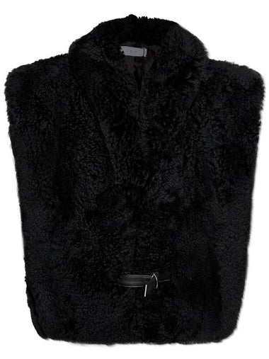 Iro Fur Vest Midaos, Women's, Black - IRO - BALAAN 1