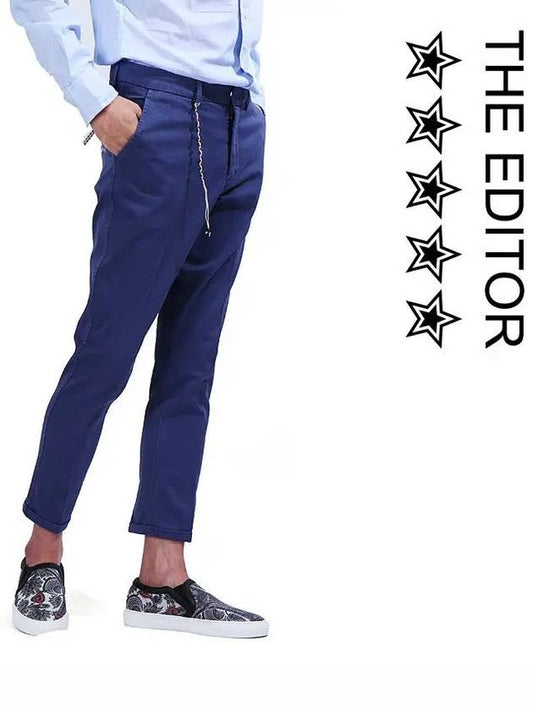 Chino Straight Pants Blue - THE EDITOR - BALAAN.