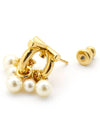 Women s Gancini Pearl Stud Earrings Gold - SALVATORE FERRAGAMO - BALAAN 8