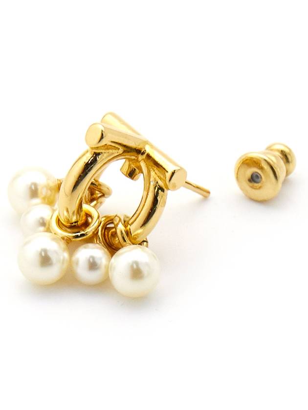 Women s Gancini Pearl Stud Earrings Gold - SALVATORE FERRAGAMO - BALAAN 8