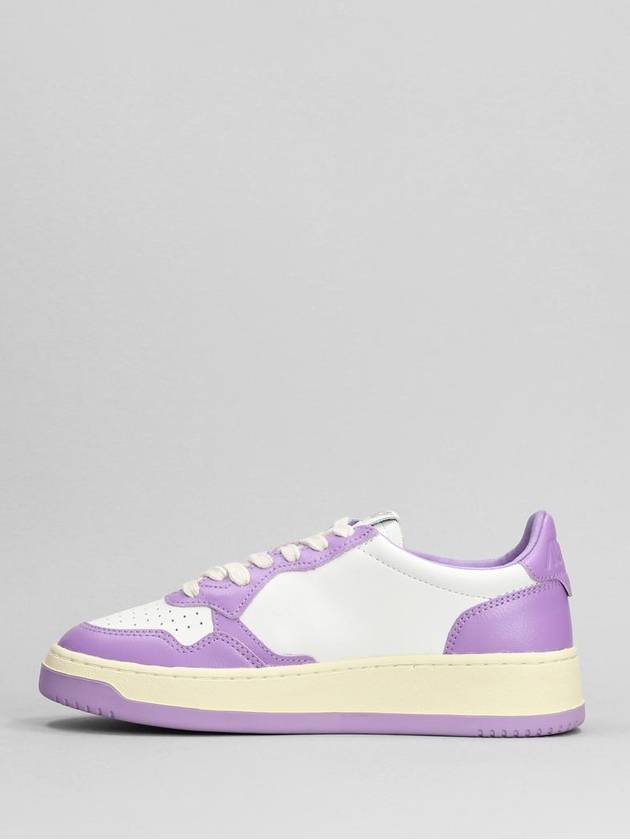 Medalist Leather Low Top Sneakers White Purple - AUTRY - BALAAN 4