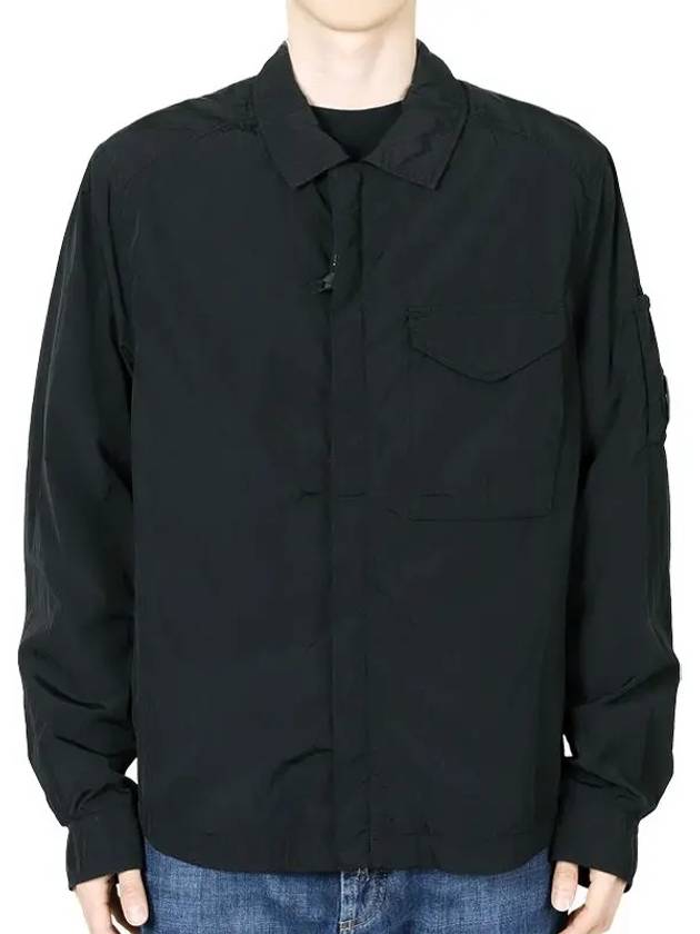 Chrome-R Full Zip Over Long Sleeve Shirt Black - CP COMPANY - BALAAN 3