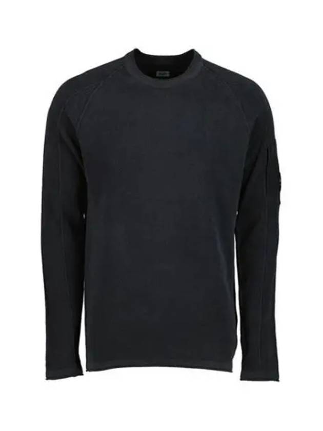 Men's Lens Wappen Crew Neck Knit Top Black - CP COMPANY - BALAAN 2