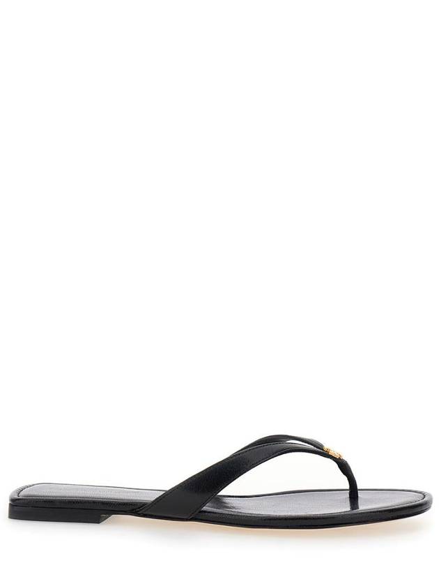 Capri Logo Plaque Flip Flops Black - TORY BURCH - BALAAN 2