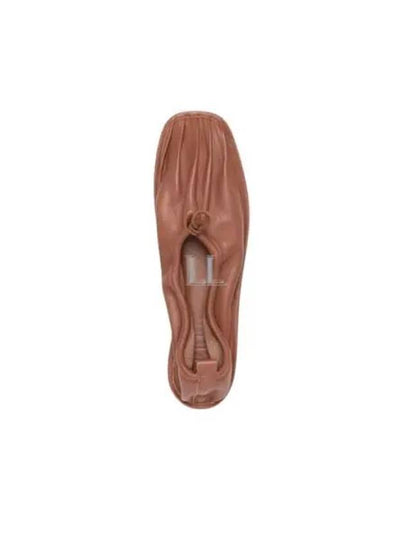 Women's Puntera Leather Flat Chestnut - HEREU - BALAAN 2