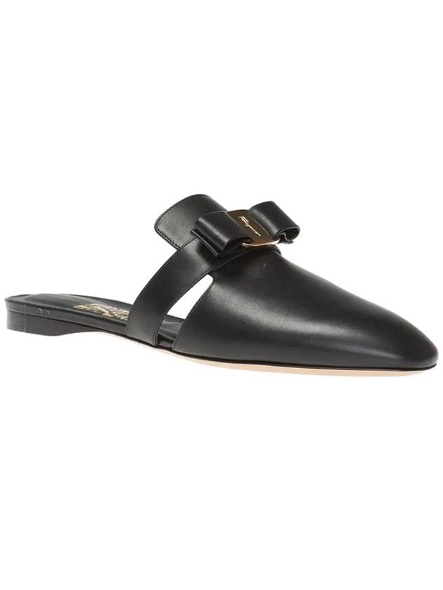 Salvatore Vara Bow Mule Bloafers Black - SALVATORE FERRAGAMO - BALAAN 4