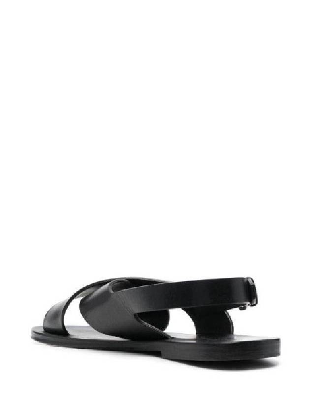 Mojave Cross Strap Sandals Black - SAINT LAURENT - BALAAN 4