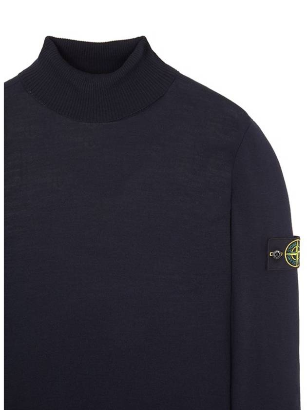 Wappen Patch Virgin Wool Turtleneck Navy - STONE ISLAND - BALAAN 4