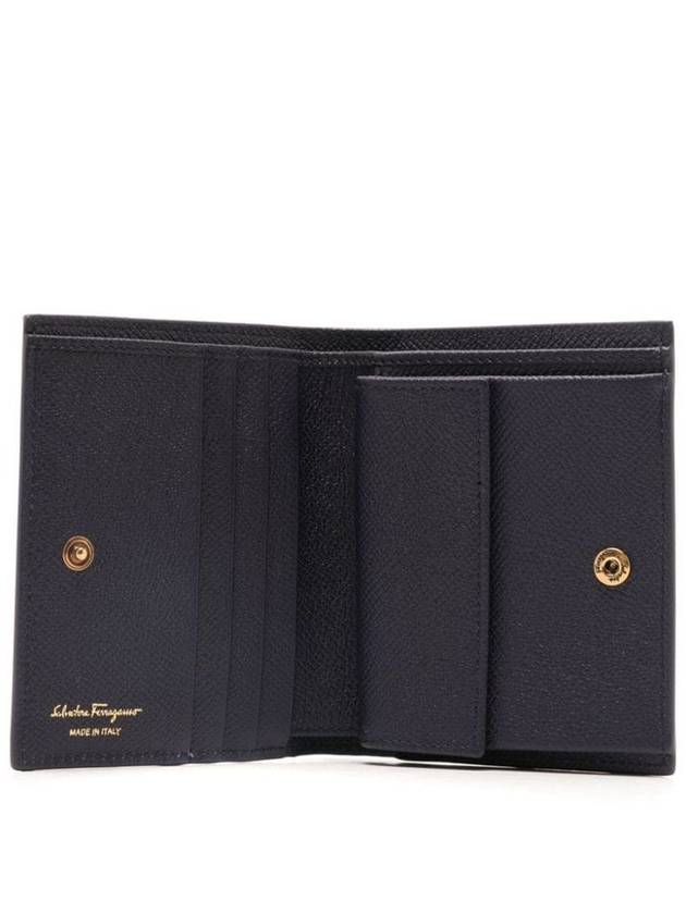 Gancini Compact Half Wallet Blue - SALVATORE FERRAGAMO - BALAAN 4