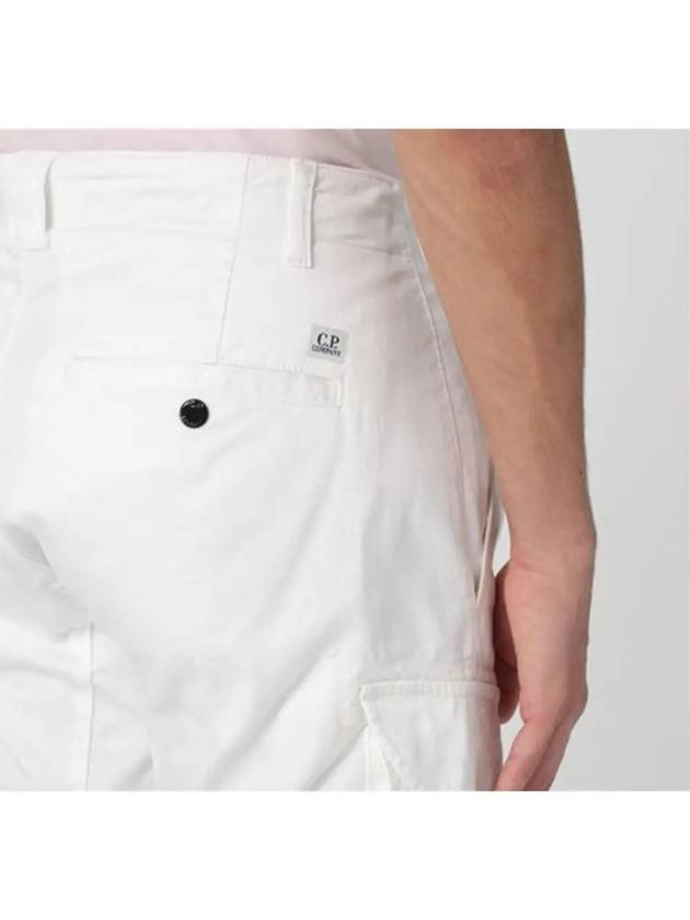 Stretch Satin Cargo Shorts White - CP COMPANY - BALAAN 6