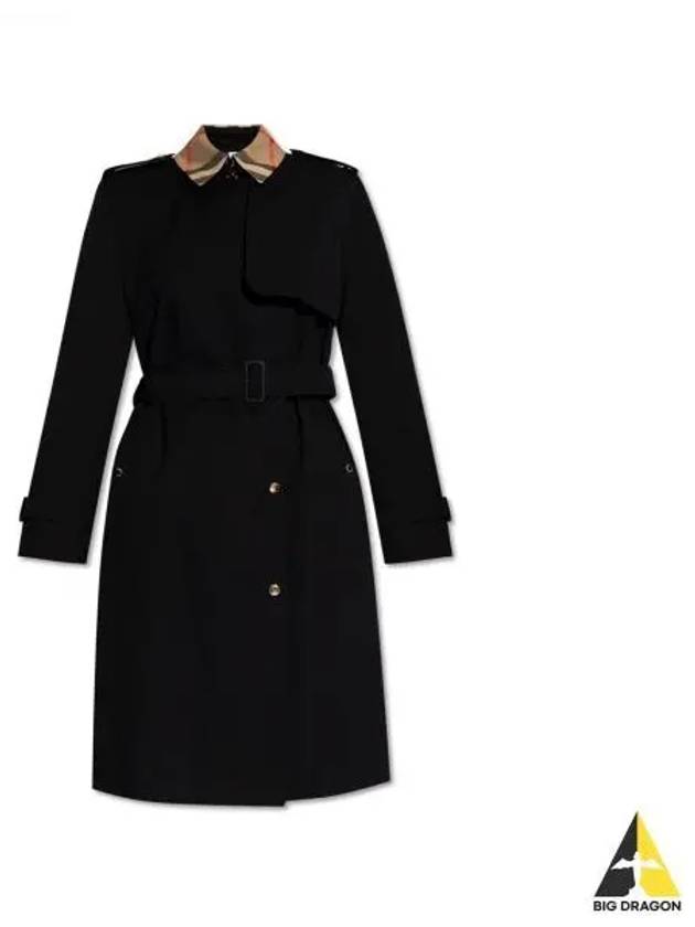 Check Panel Gabardine Trench Coat Black - BURBERRY - BALAAN 2