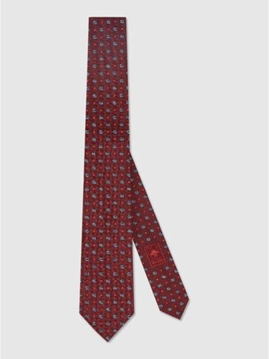 Men's Double G Star Silk Jacquard Tie Red - GUCCI - BALAAN 2